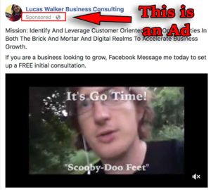 Facebook Ad Example For Lucas Walker Business Consulting